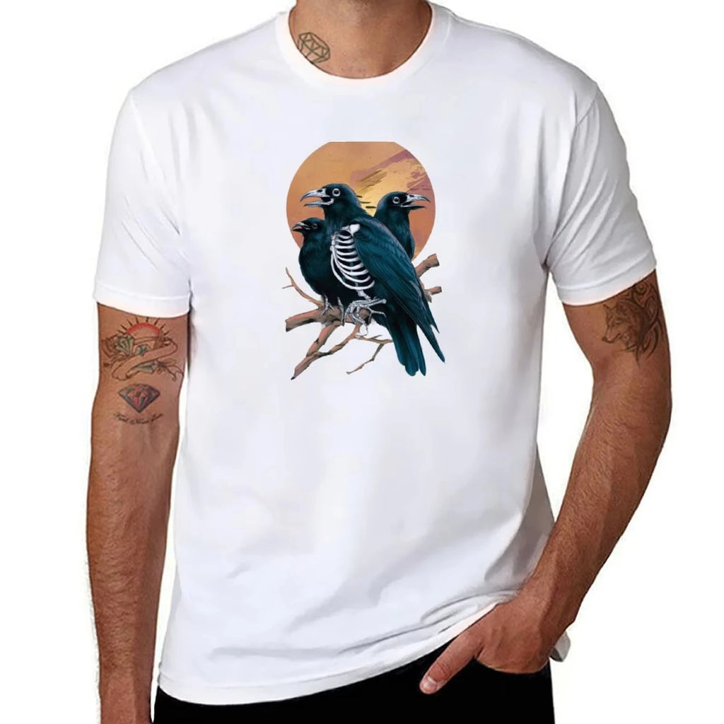 HOT SALE Crow Trio T-shirt T-shirt Men Graphic Retro Men T-shirt Men Casual T-shirt Cotton High Quality T-shirts Custom