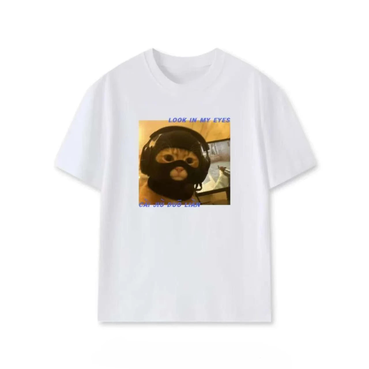 HOT SALE Funny Cat Design T-shirt for Men and Women Harajuku Short Sleeve Casual Breathable Loose Round Neck T-shirt Top Y2K Top