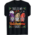 item picture mens halloween thanksgiving t shirt black short sleeve round neck 3 holiday and snowflake design hallowthankmas shirt casual holiday top suitable for christmas parties and seasonal halloween accessories