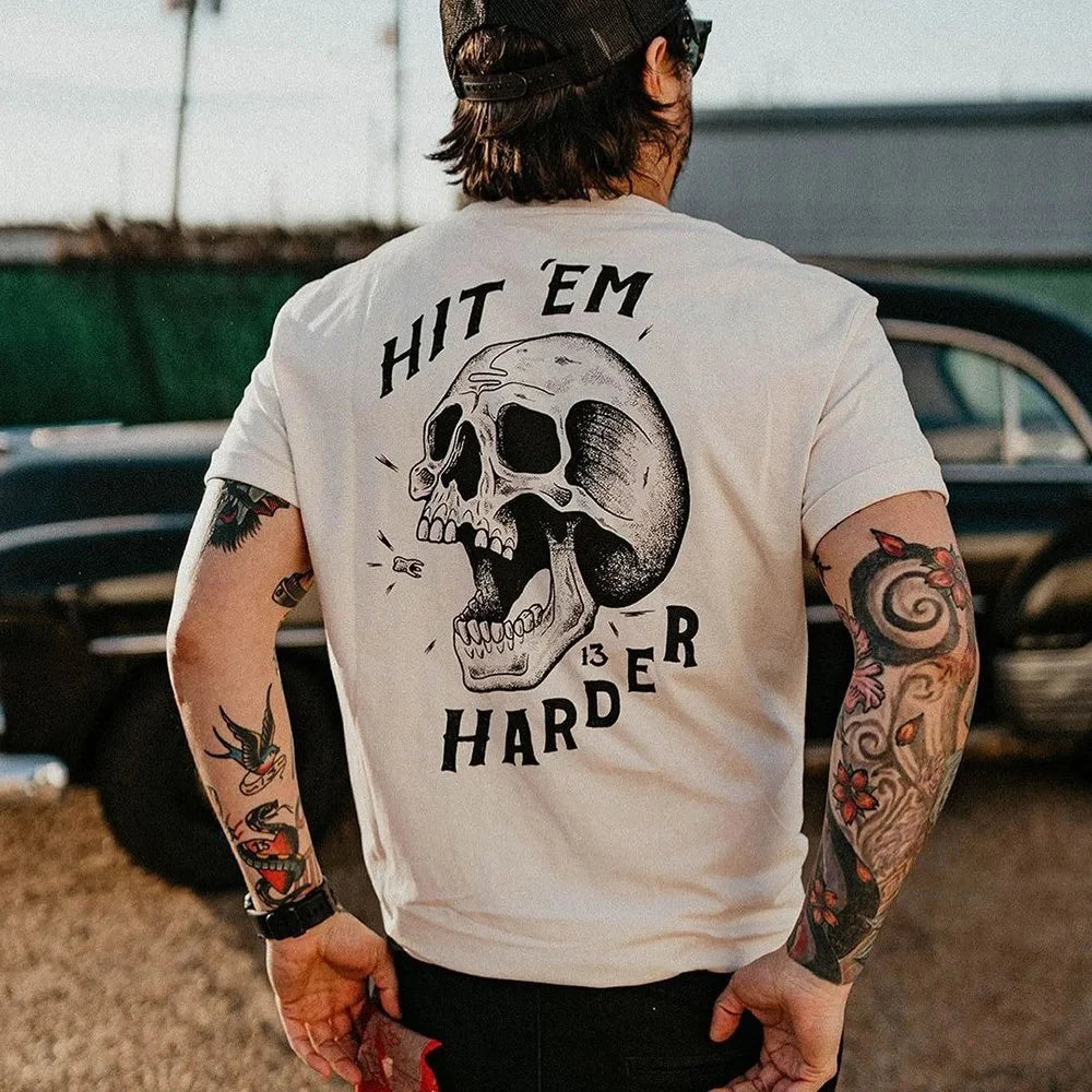 2025 HOT Horror Devil Dark Punk Skull Graphic Tshirts Harajuku Retro T-Shirt Unisex Black White Casual Tee Summer Tee Camisetas