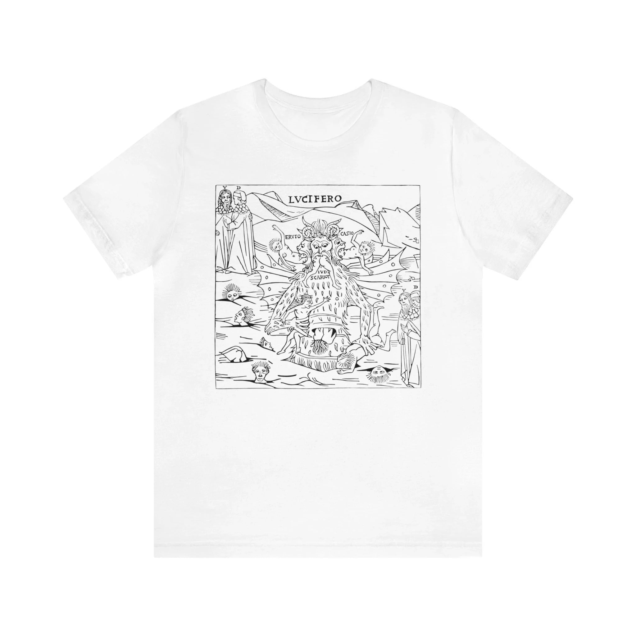 HOT SALE LVCIFERO II Lucifer Shirt Satan T-shirt Demon Satan Mystic Retro Devil Gothic Unisex Jersey Short-sleeved T-shirt