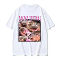 HOT SALE Cute Moo Deng Little Hippo Funny Meme T-shirt Ladies Casual Short Sleeve T-shirt Retro Hip Hop Street T-shirt Top
