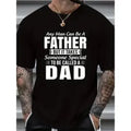 Men's Seamless Short-Sleeve Cotton T-Shirt - Smooth Soft Fabric Casual Sports Top, White Clothes with "Any Man Can Be A Father But It Takes Someone Special To Be Called A Dad" Graphic for Father's Day