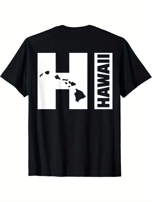 Retro Hawaiian Islands Tee for Men, Aloha State Style, Soft And Cozy Casual Shirt, Ideal for Outdoor Fun, Spring, Summer, And Fall, Hawaiian Top, Plus Size
