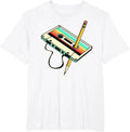 Retro-style 80s Cassette Tape Pencil 1980s Retro Vintage Throwback Music T-Shirt Men Clothing Vintage T Shirt Camisetas C