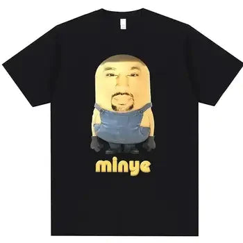 Rapper Kanye West Minye Fun and Creative Round-neck Casual Short-Sleeved T-shirt for Men and Women Oversized Graphic T Shirts
