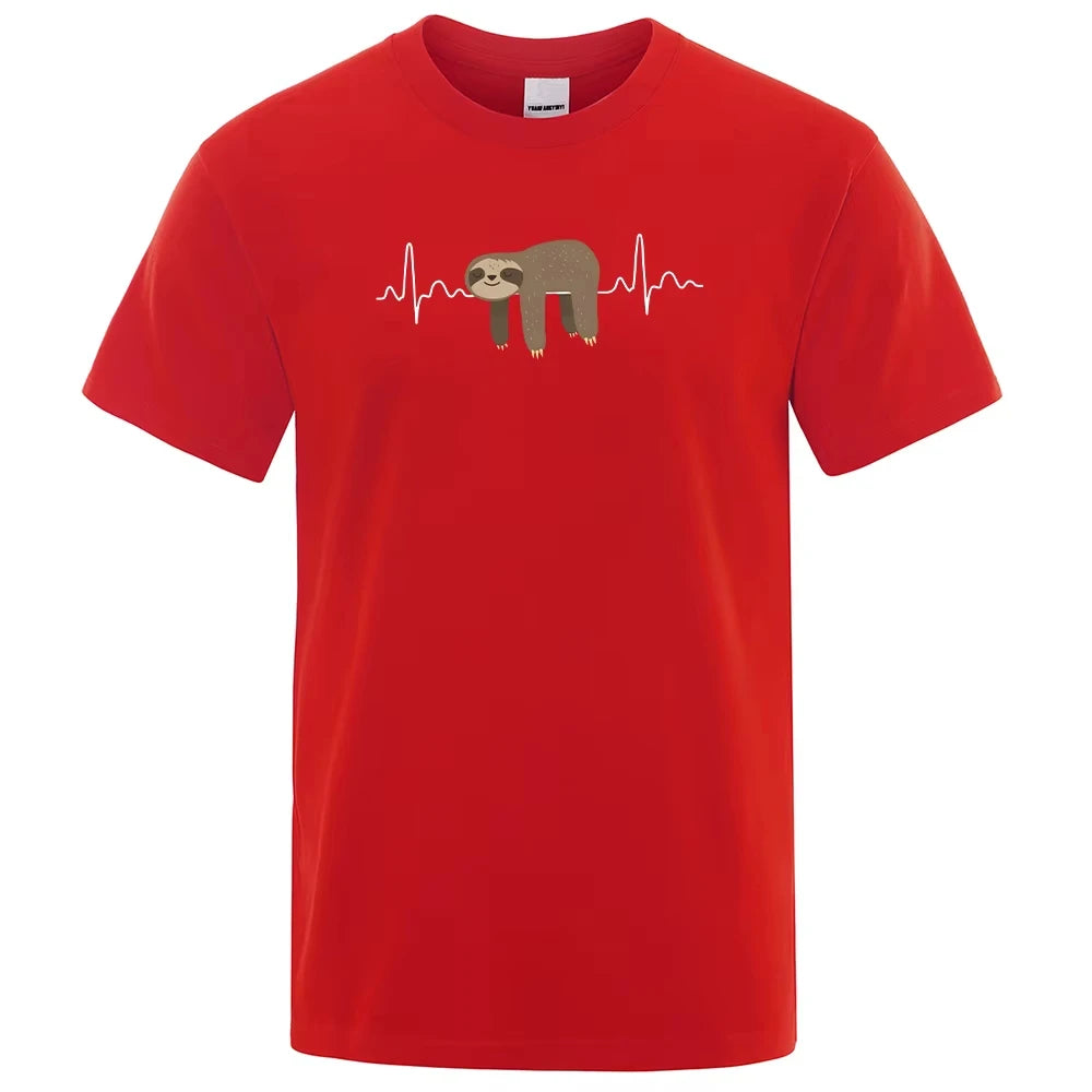 Sloth Lay on The Belly Print Men T Shirt Round Neck Soft T Shirt Comfortable S-XXXXL T Shirt Oversized Casual T Shirt Men