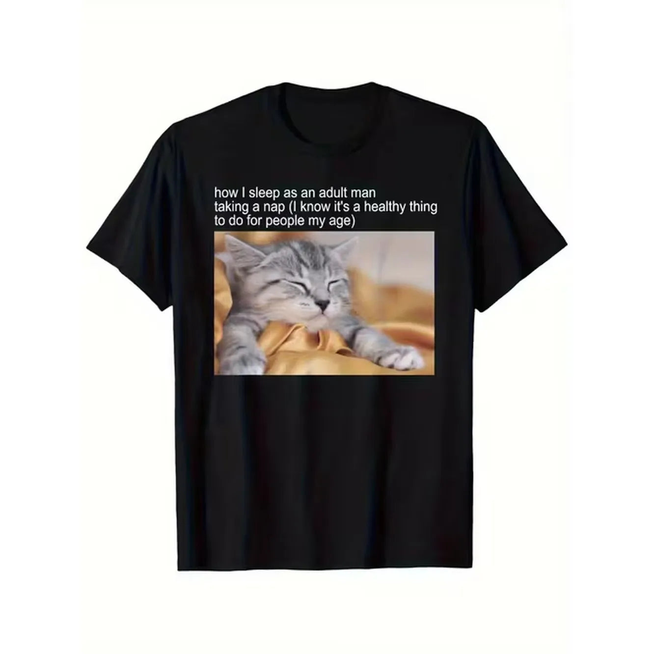 item picture humorous for cat meme t shirt for men sleep tee soft 180gsm crew neck casual wear in sizes s xxxl ideal gift for cat enthusiasts fans of ing jokes washable design