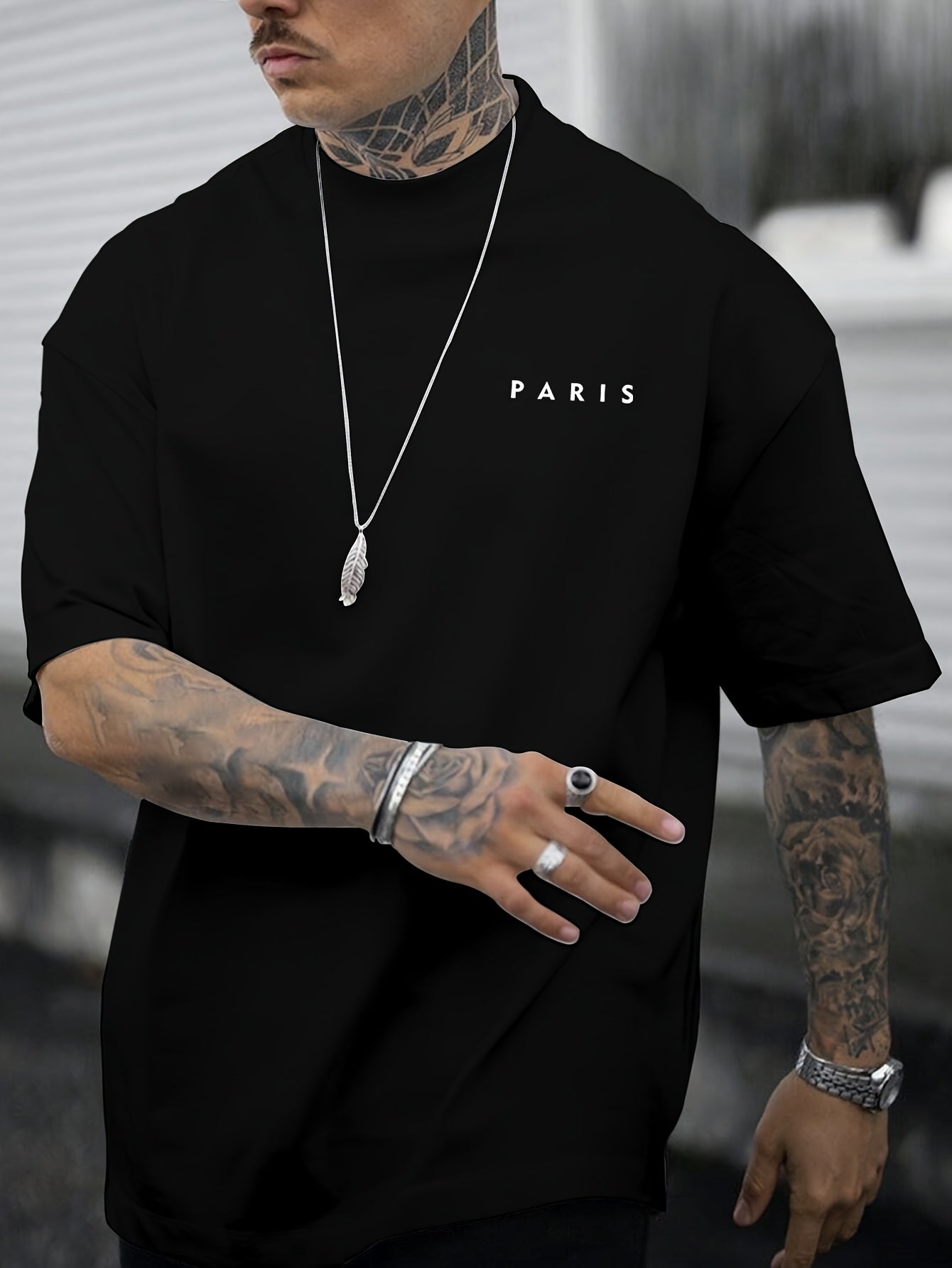 PARIS Print Tee Shirt, Tees for Men, Casual Short Sleeve T-shirt for