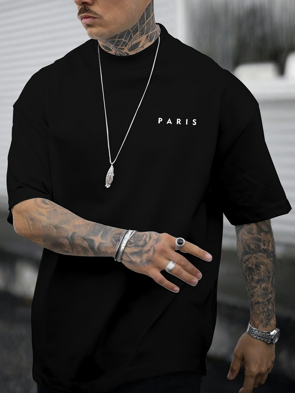 PARIS Print Tee Shirt, Tees for Men, Casual Short Sleeve T-shirt for
