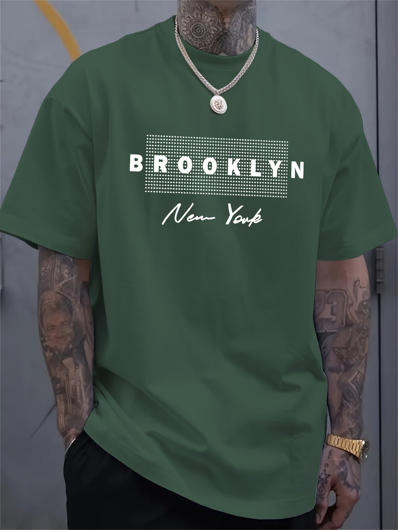 Men's Trendy BROOKLYN Print Comfortable, Soft Regular Fit T-shirt