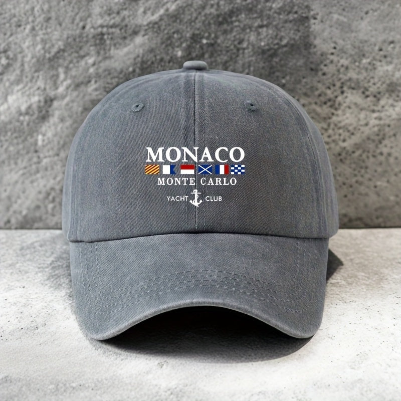 MONACO Geometric Pattern Fashion Baseball Cap, Retro Dad Hat, Outdoor Casual Hat