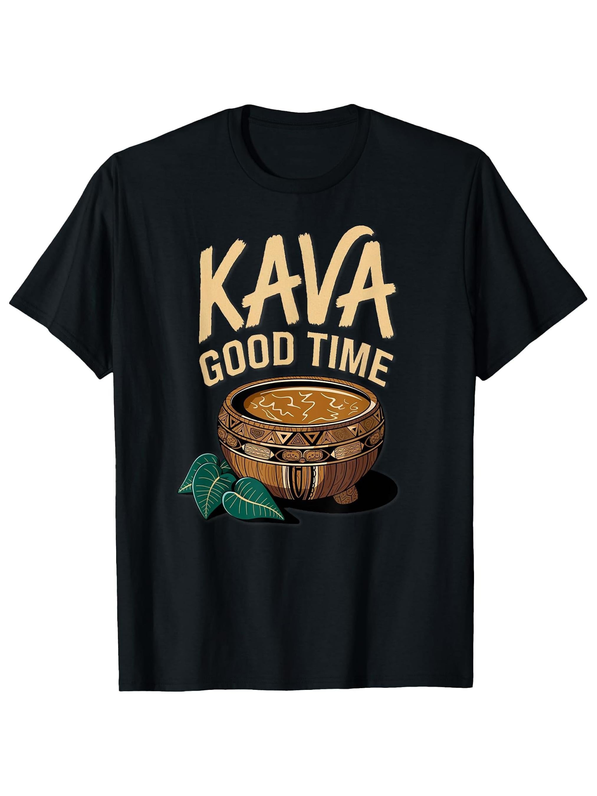 Men'S KAVA Good Time Graphic T-Shirt - 100%, Lightweight & Breathable, Black with Golden Lettering & Bamboo Rayon Rayon Design, Casual Summer Tee for Casual Attire, Casual Summer Wear Modern Casual Style Tshirt
