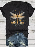 Fashionable Floral, Bohemian Women'S Graphic Print, Casual Short Sleeve - Spring And Summer Fit, Perfect Choice, Round Neck Women'S T-Shirt