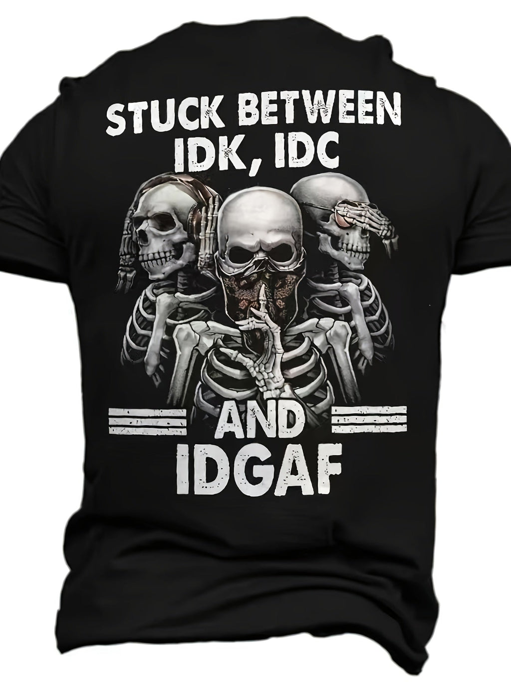 Men'S Comfortable Chic T-Shirt with Skull and Letter Pattern | Casual Crew Neck, Short Sleeve, All-season, Regular Fit