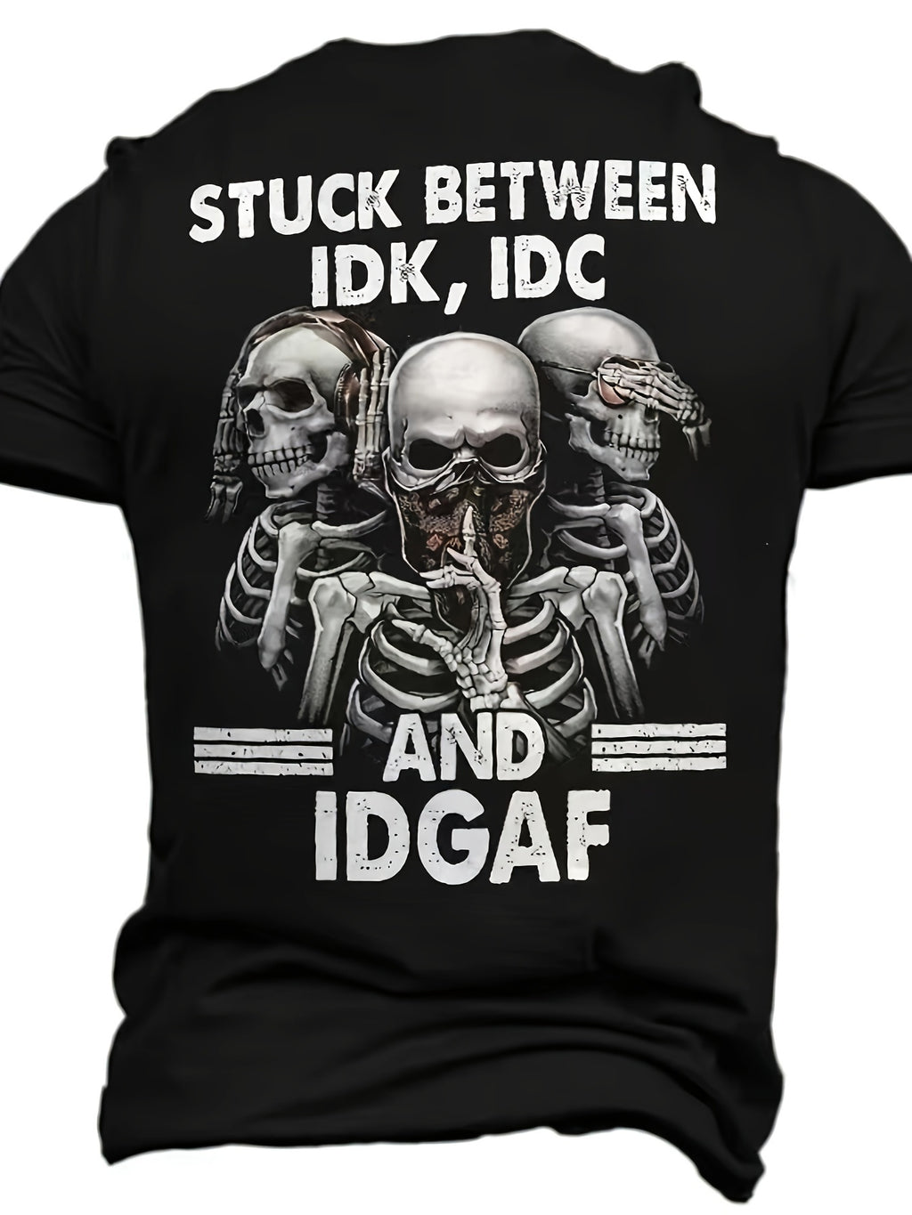 Men'S Comfortable Chic T-Shirt with Skull and Letter Pattern | Casual Crew Neck, Short Sleeve, All-season, Regular Fit