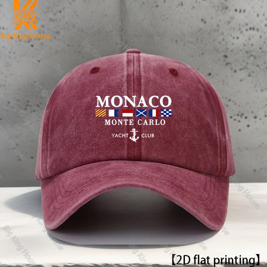 MONACO Geometric Pattern Fashion Baseball Cap, Retro Dad Hat, Outdoor Casual Hat