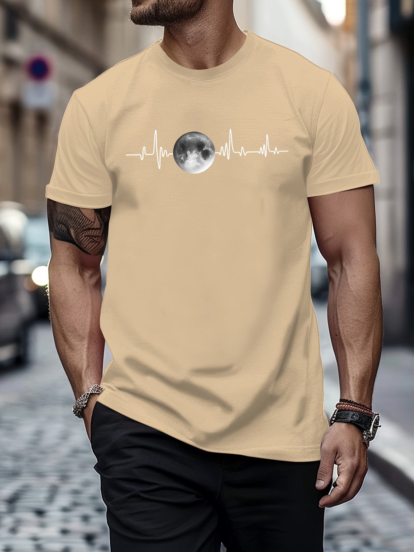 Men's Planet Print Drop Shoulder T-shirt