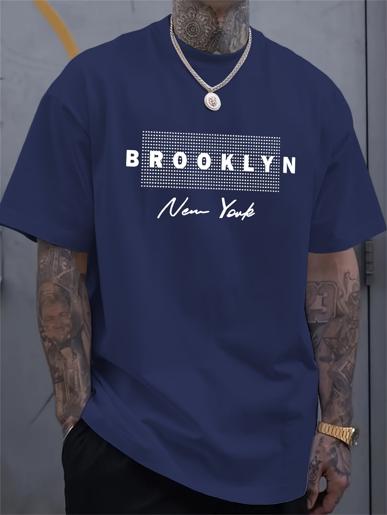 Men's Trendy BROOKLYN Print Comfortable, Soft Regular Fit T-shirt