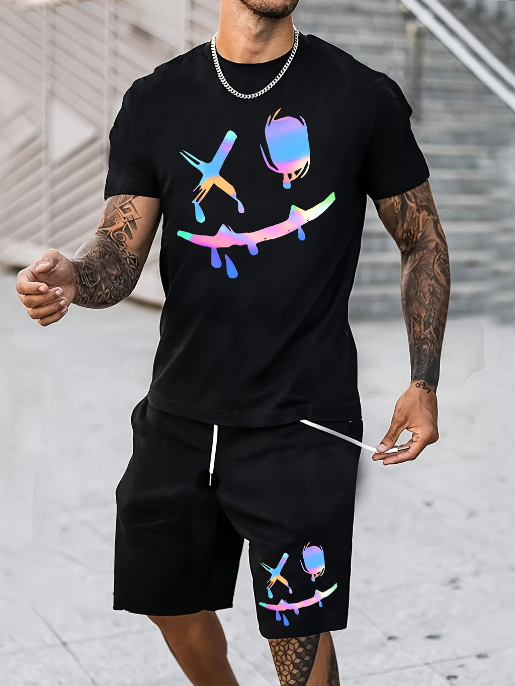 Men's Casual Sportswear Set: Short Sleeve T-Shirt + Shorts