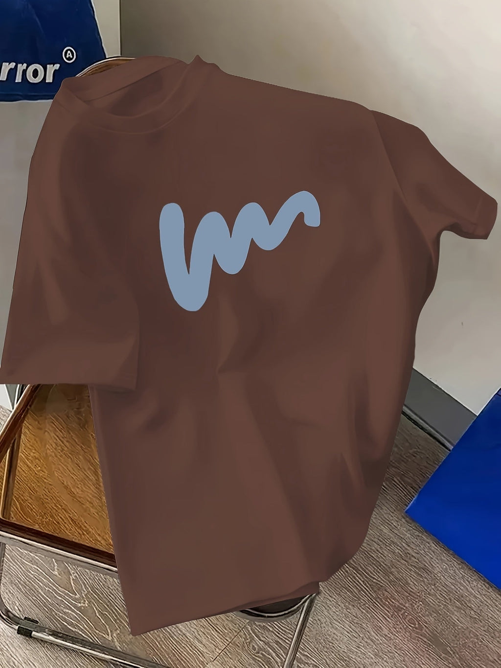 Men's Trendy Wave Print Drop Shoulder T-Shirt