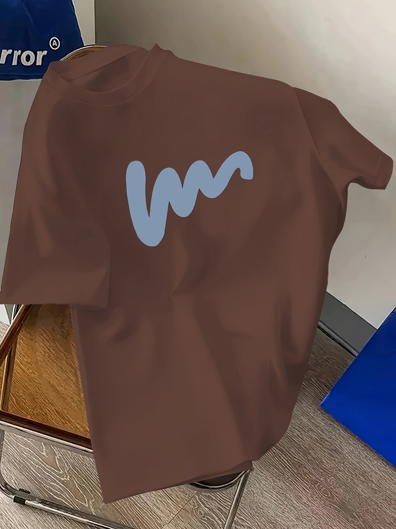 Men's Trendy Wave Print Drop Shoulder T-Shirt