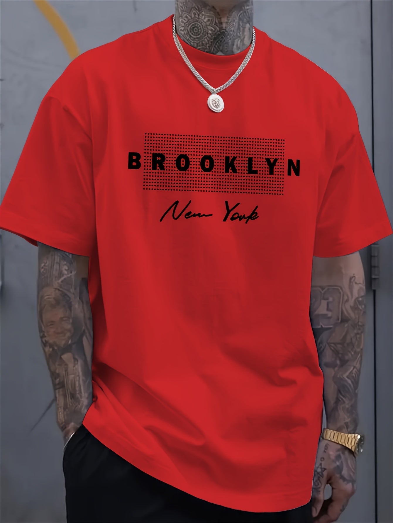 Men's Trendy BROOKLYN Print Comfortable, Soft Regular Fit T-shirt