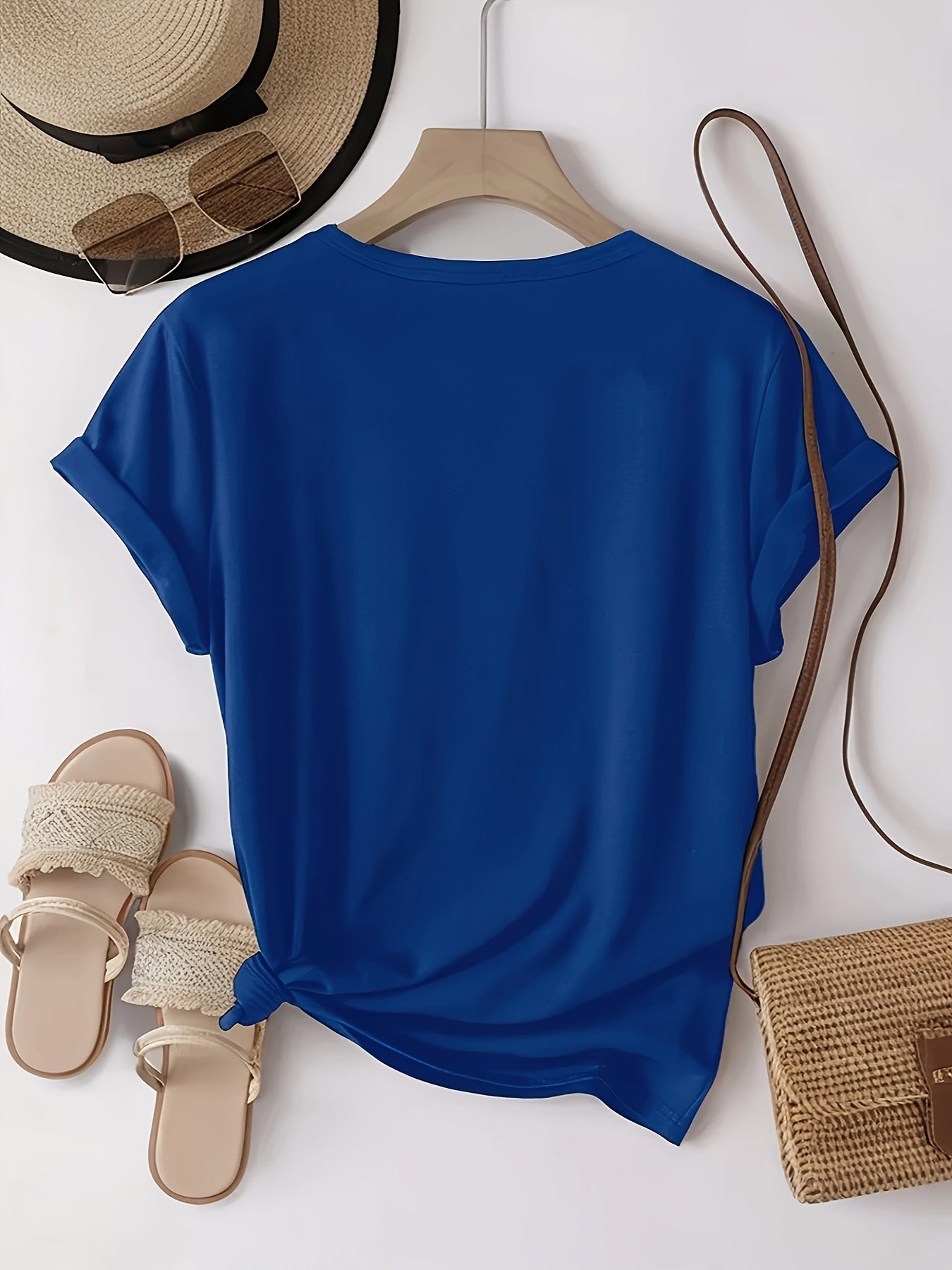 Plus Size, Women's Plus Size Oversized Black T-Shirt with Elegant Rose Print - Soft Stretch Short Sleeve Round Neck Blouse for All- Casual & Semi-Formal Wear - Machine Washable Comfortable Everyday Top for Larger Females