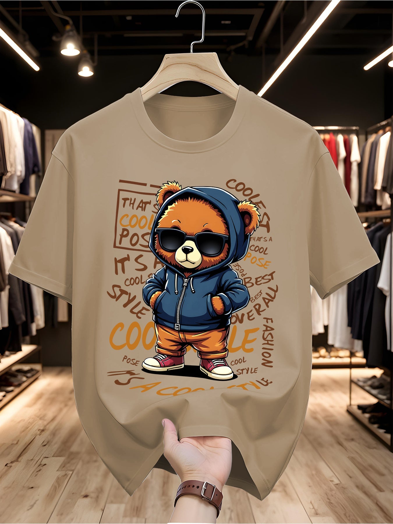 Men'S Summer Print Casual Sports Versatile Regular Short-Sleeve T-Shirt