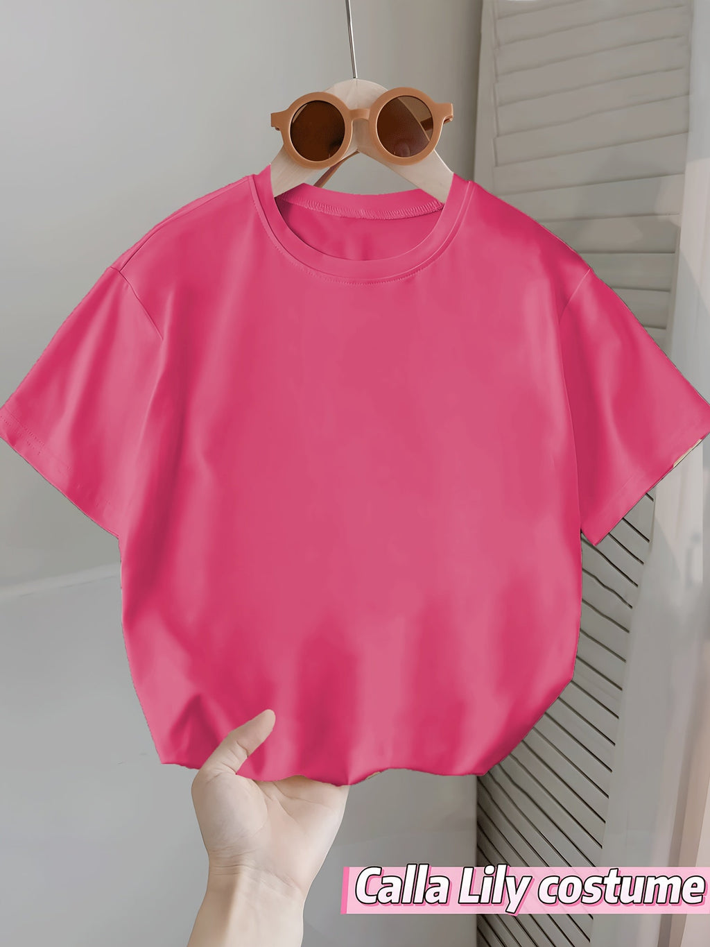 Youngsters' Summer Essential: Comfy Stretchy Short-Sleeve T-Shirt in Solid Colors - White, Pink, Magenta, Purple | Machine Washable, Round Neck, Daily Wear