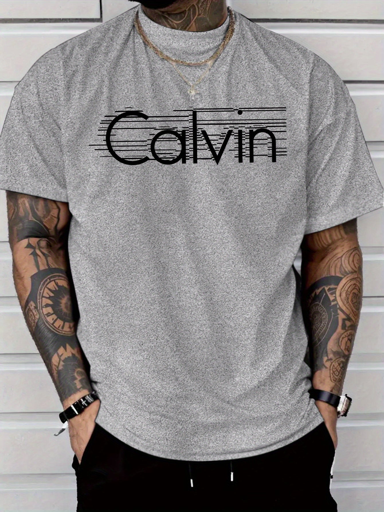 Men'S Casual Stylish Short-Sleeve T-Shirt with Letter Print, Made Of, Lightweight at 6.35 oz Per Square Meter, Regular Fit with a Round Neck, Comfortable Stretchy Summer Fashion T-Shirt, Perfect for Everyday Casual Wear Or As a Gift