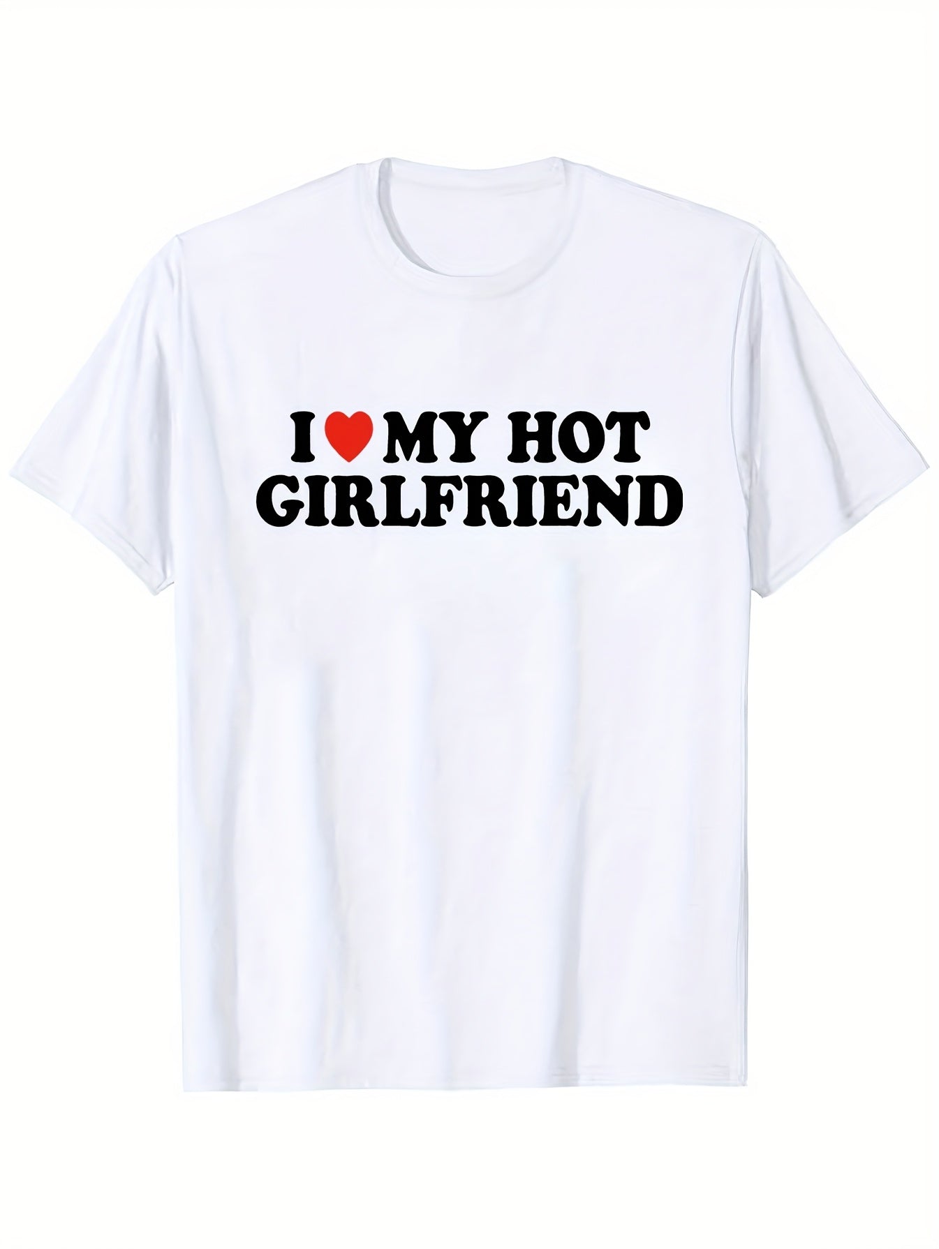 Boyfriend And Girlfriend Couple Pattern Short-Sleeved T-Shirt, Round Neck Casual Short-Sleeved Daily Top, Couple Outfit Good-Looking T-Shirt, Valentine'S Day Gift, Women'S Clothing