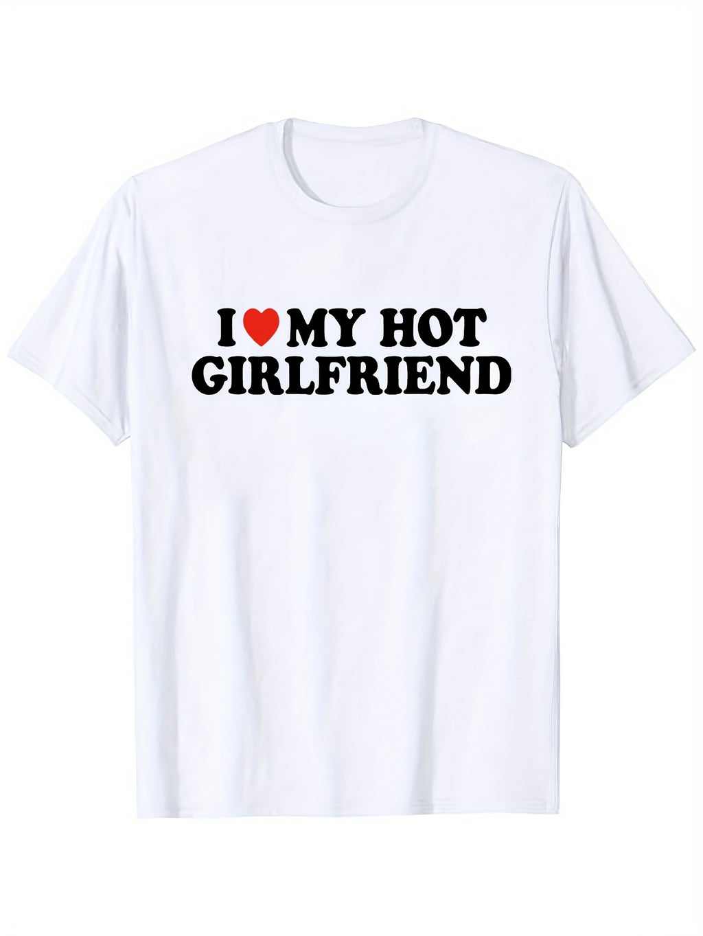 Boyfriend And Girlfriend Couple Pattern Short-Sleeved T-Shirt, Round Neck Casual Short-Sleeved Daily Top, Couple Outfit Good-Looking T-Shirt, Valentine'S Day Gift, Women'S Clothing