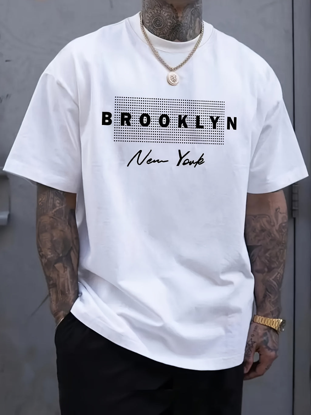 Men's Trendy BROOKLYN Print Comfortable, Soft Regular Fit T-shirt