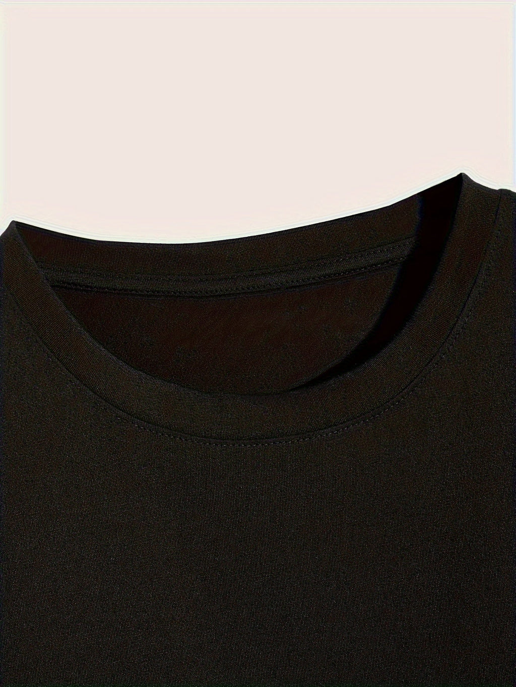Men's Black Peach a Poker Pattern Casual T-shirt-Soft Polyester Blending, Round Neck, Short Sleeve, Machine Washable