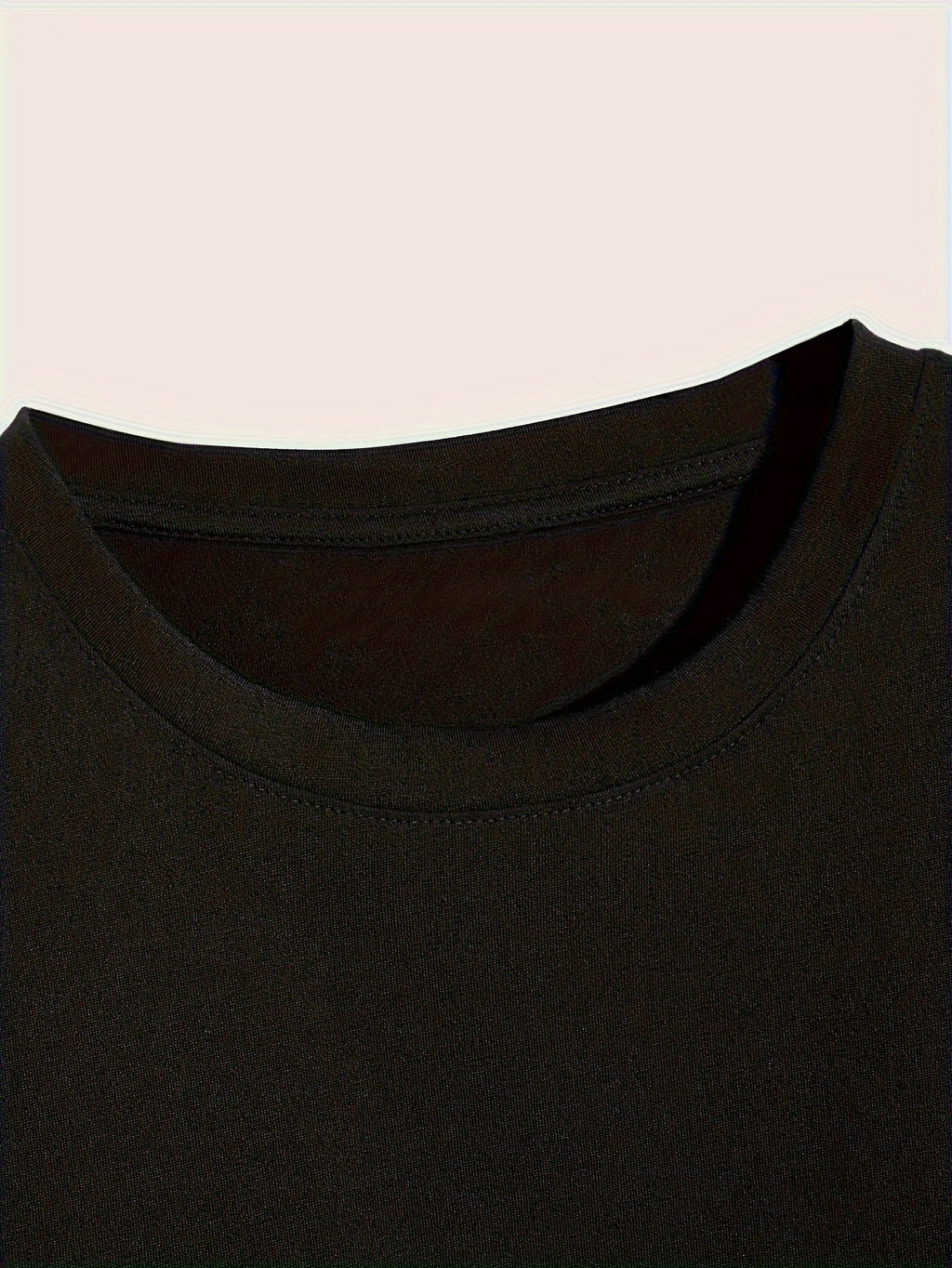 Men's Black Peach a Poker Pattern Casual T-shirt-Soft Polyester Blending, Round Neck, Short Sleeve, Machine Washable