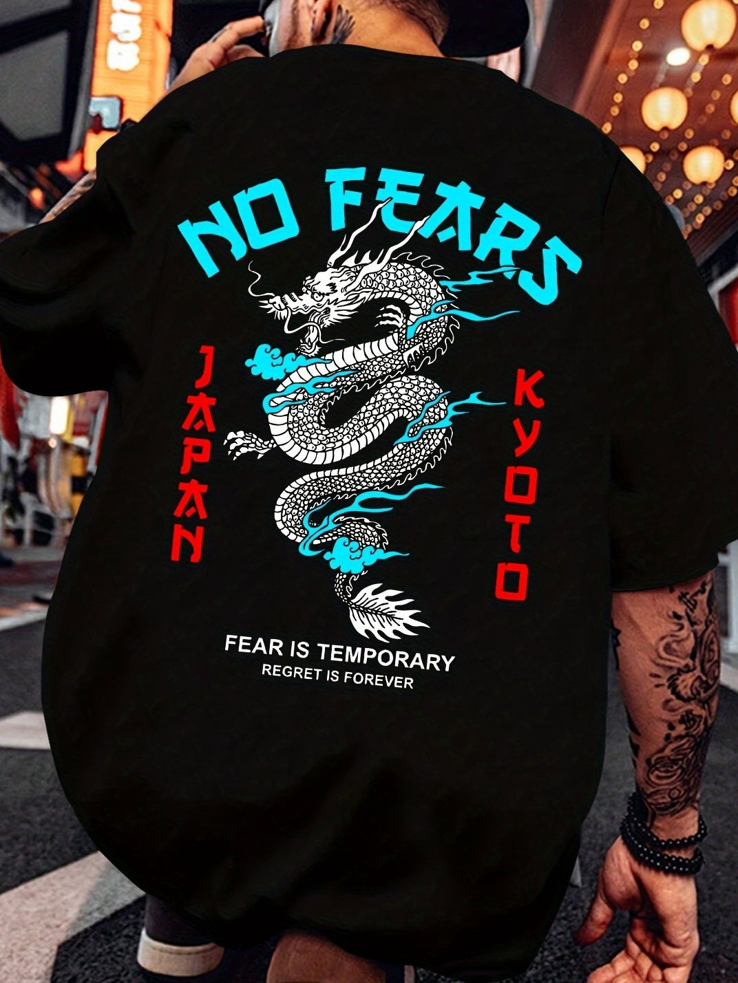 Dragon Print, Men's Graphic Design Crew Neck Active T-shirt, Casual Comfy Tees Tshirts For Summer, Men's Clothing Tops For Daily Gym Workout Running