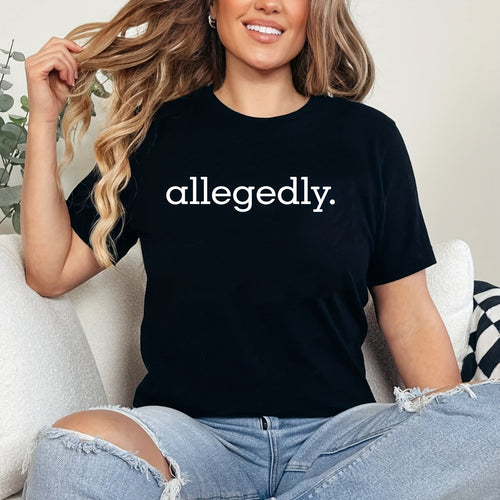 Allegedly Heat Transfer Sticker, DIY Iron-On Clothing Supplies & Appliques for Clothes, T-Shirt Making, Pillow Decorating