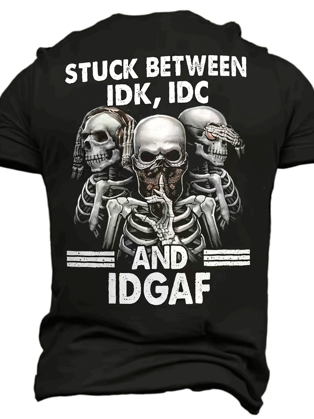 Men'S Comfortable Chic T-Shirt with Skull and Letter Pattern | Casual Crew Neck, Short Sleeve, All-season, Regular Fit