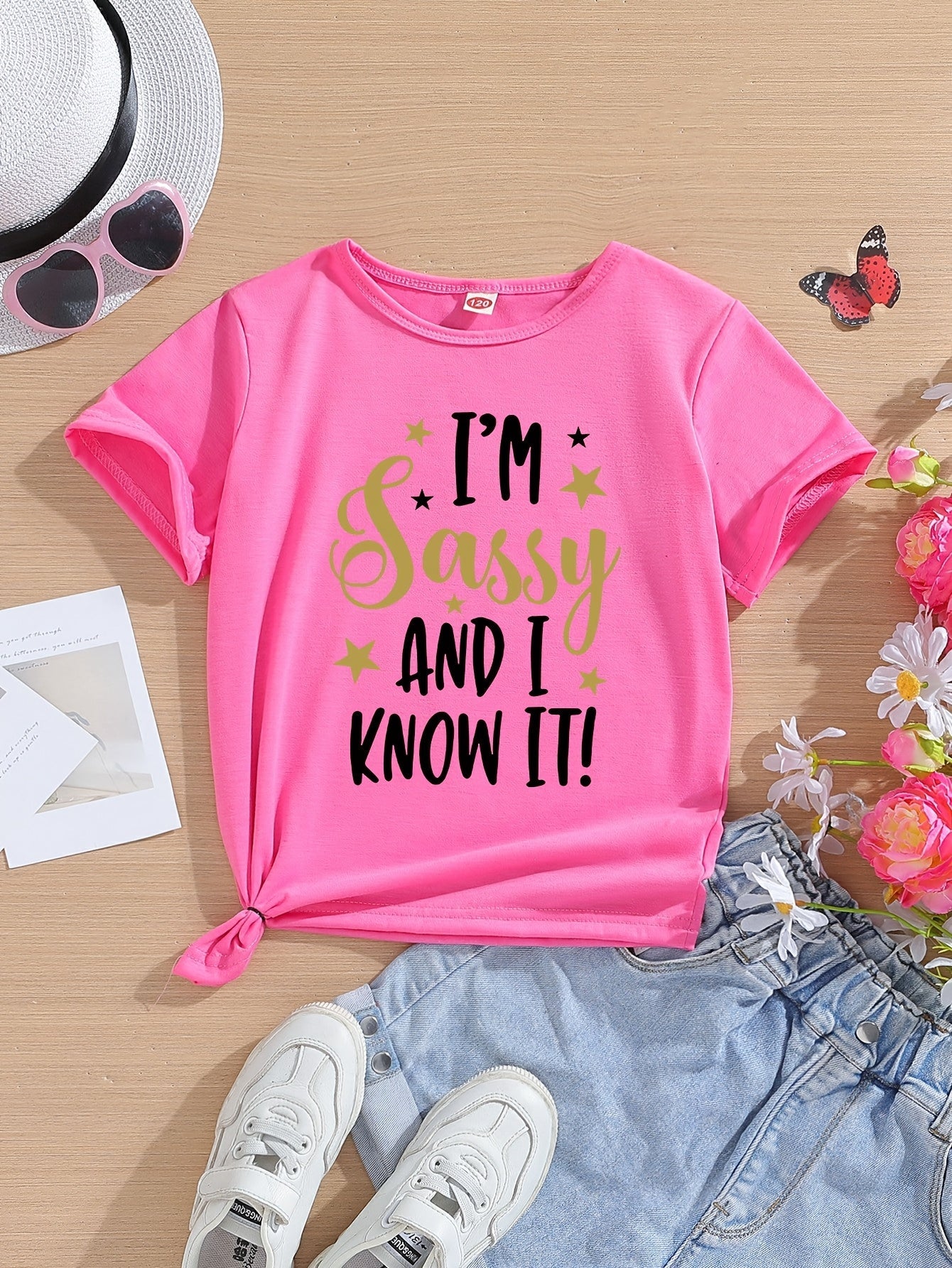 Summer New Cute Cartoon English Letter Print Casual Short Sleeve T-Shirt for Girls
