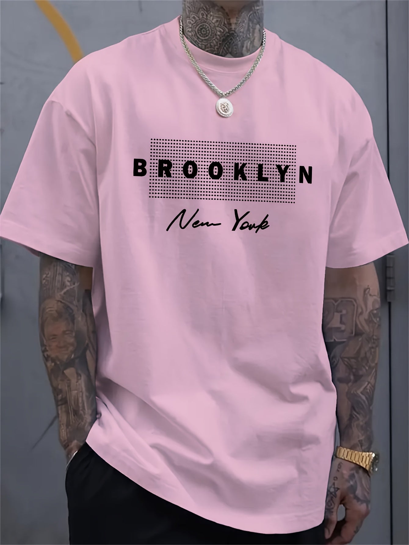 Men's Trendy BROOKLYN Print Comfortable, Soft Regular Fit T-shirt