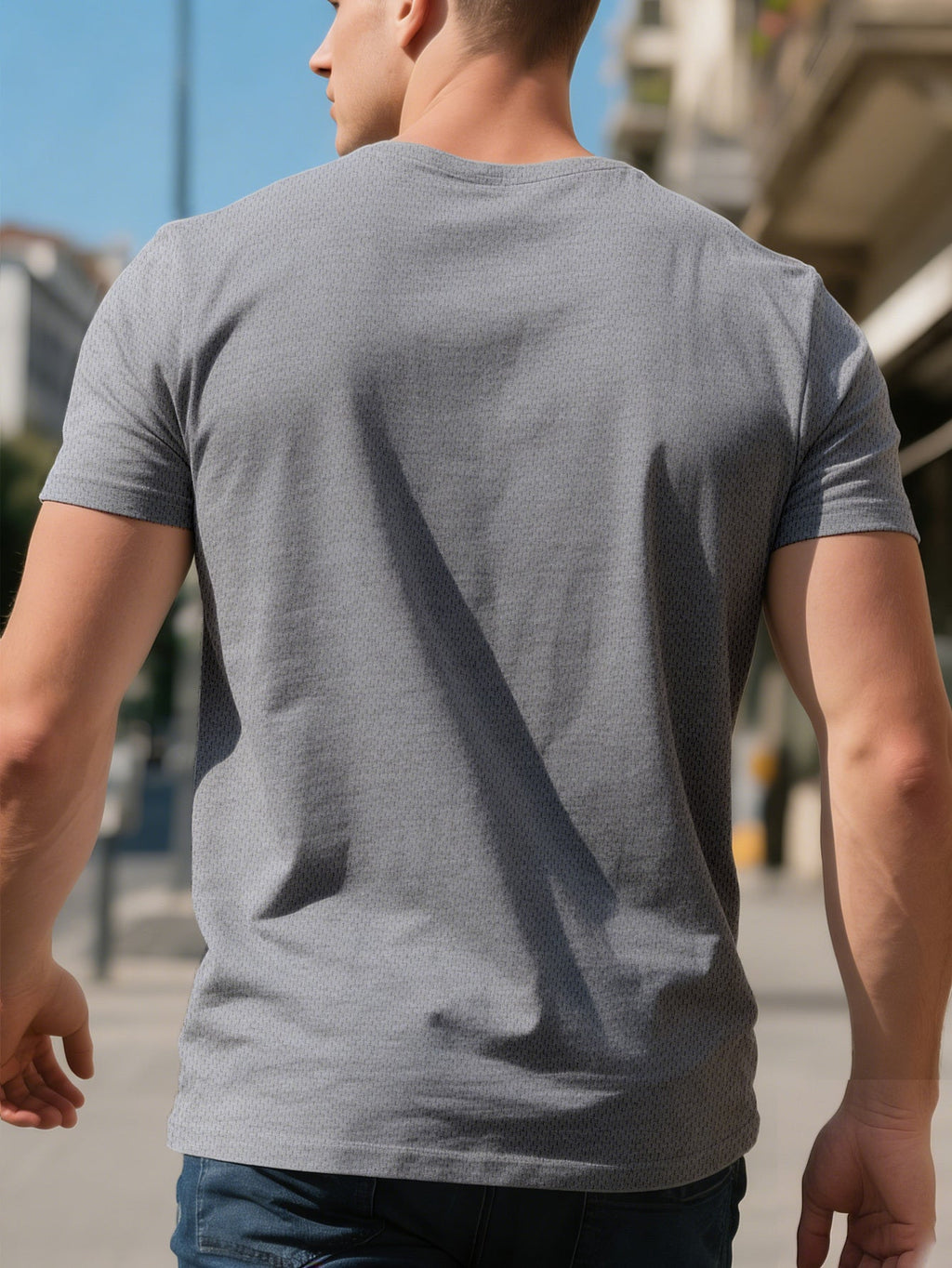 Men's Casual Short Sleeve T-Shirt with Compass Print - Breathable Polyester Round Neck Tee, Machine Washable Lightweight Summer Top for Outdoor Activities & Casual Attire, Smooth Texture Fabric