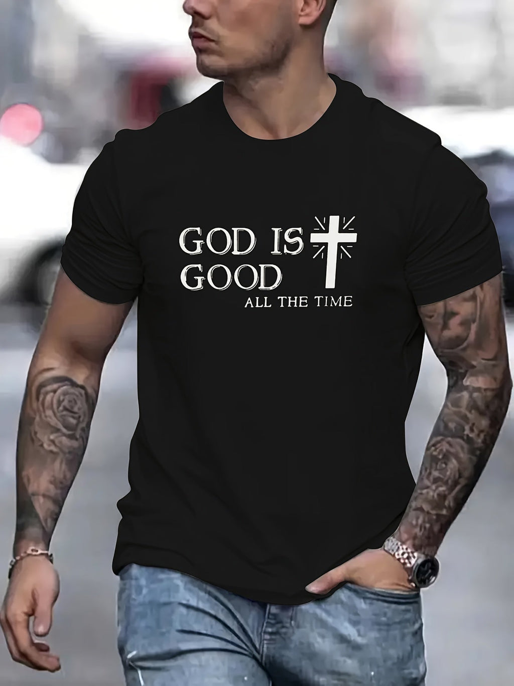 Men'S Athletic Trendy ANSWER ME Print Short Sleeve T-Shirt