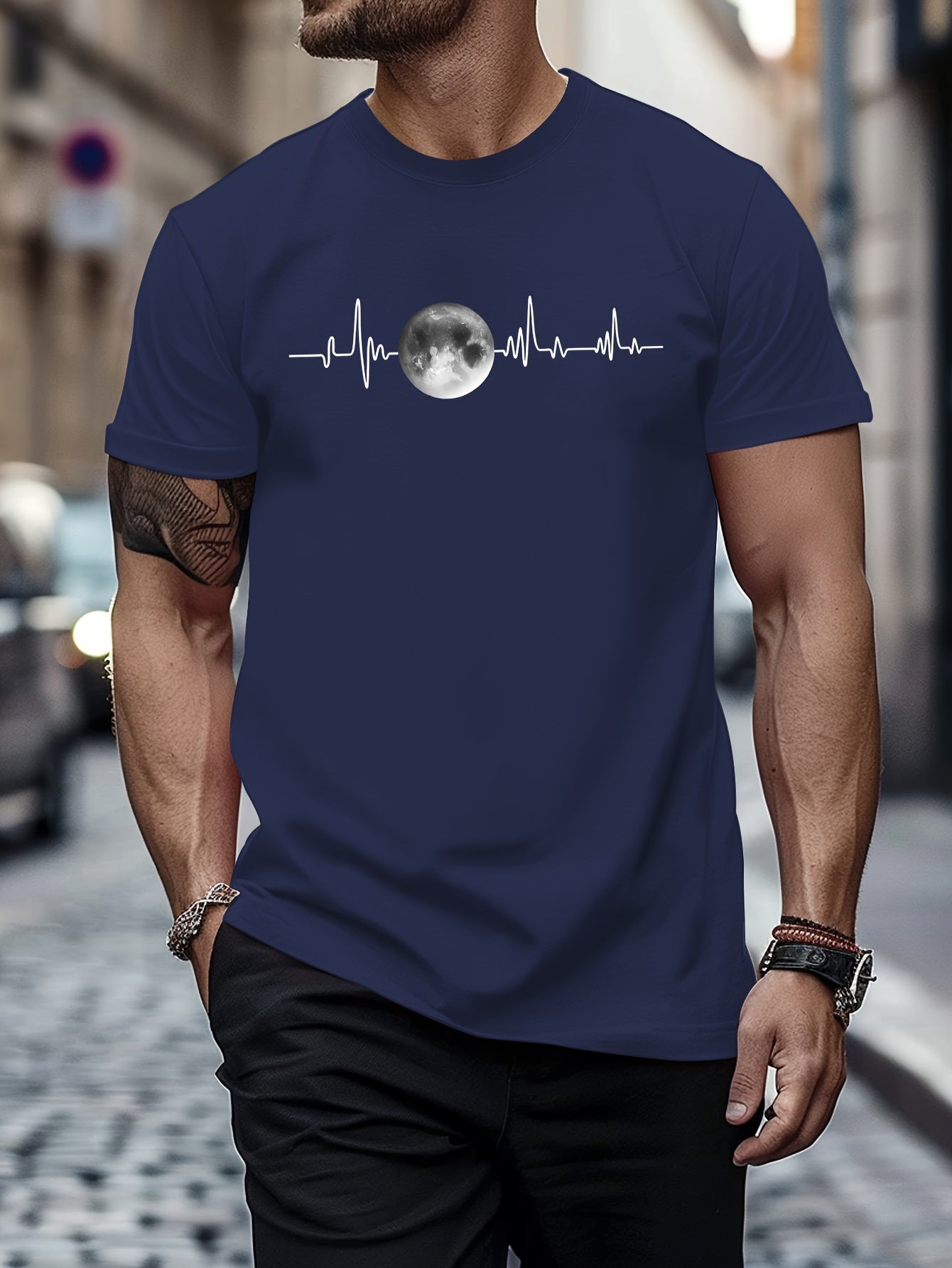 Men's Planet Print Drop Shoulder T-shirt