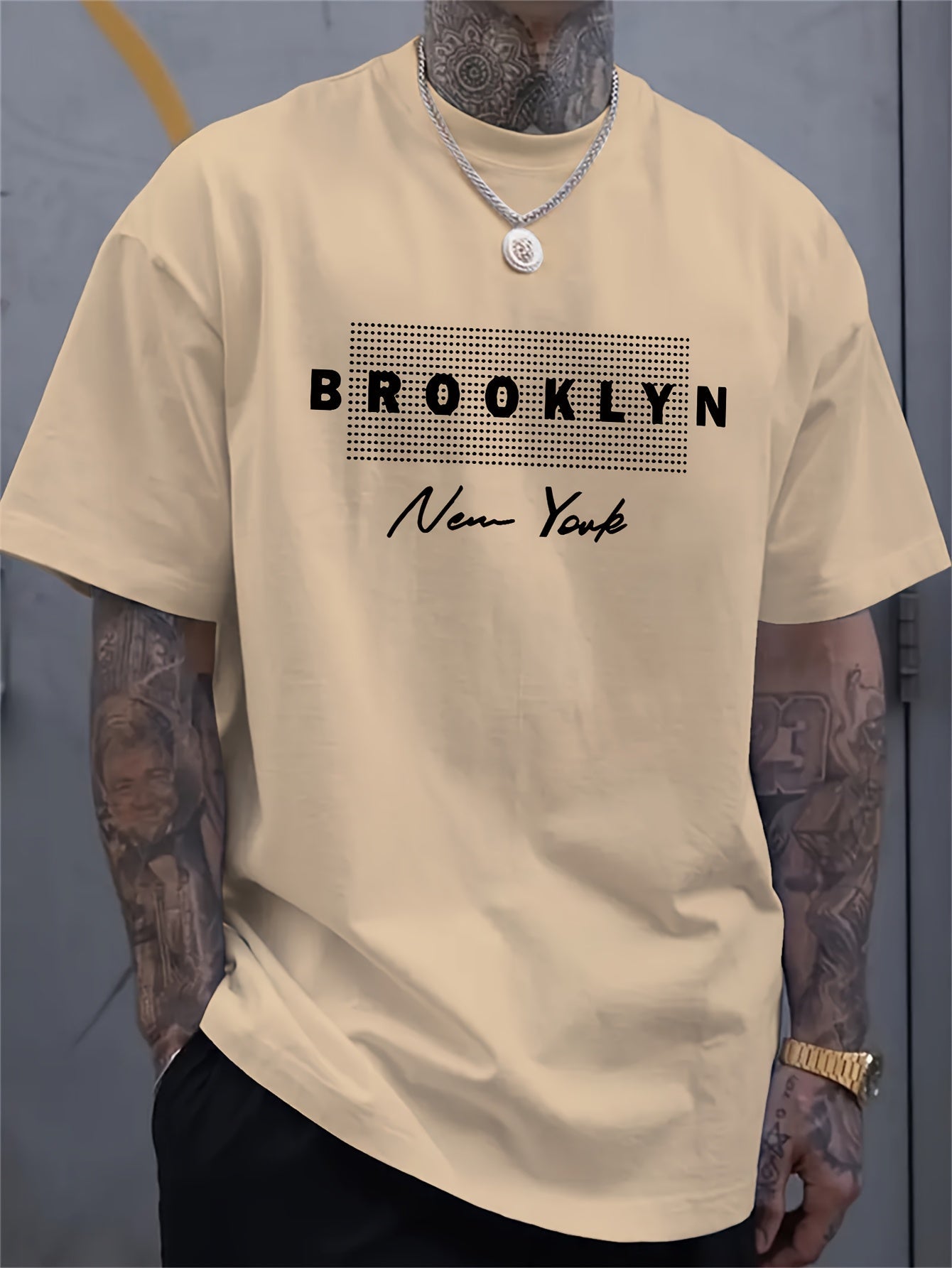 Men's Trendy BROOKLYN Print Comfortable, Soft Regular Fit T-shirt