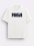 Unisex Trendy Letter Print Crew Neck T-Shirt, A Must-Have for Style Enthusiasts! Gradient FOCUS Design, Ultra Stylish & Streetwear-Inspired! Minimalist yet Versatile!
