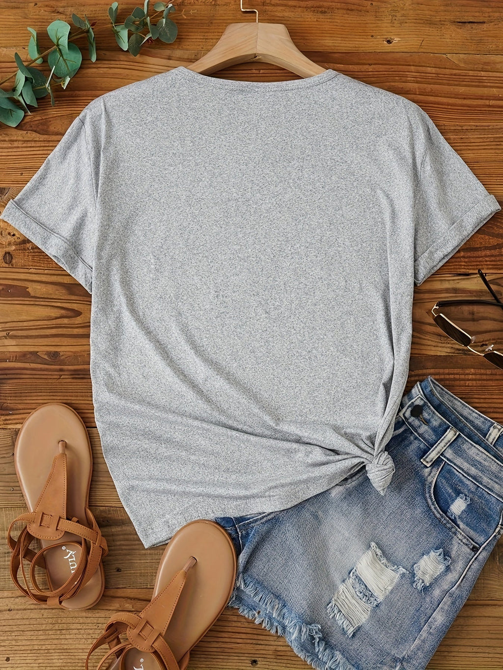 Hedgehog Print Crew Neck T-Shirt, Casual Short Sleeve T-Shirt For Spring & Summer, Women's Clothing