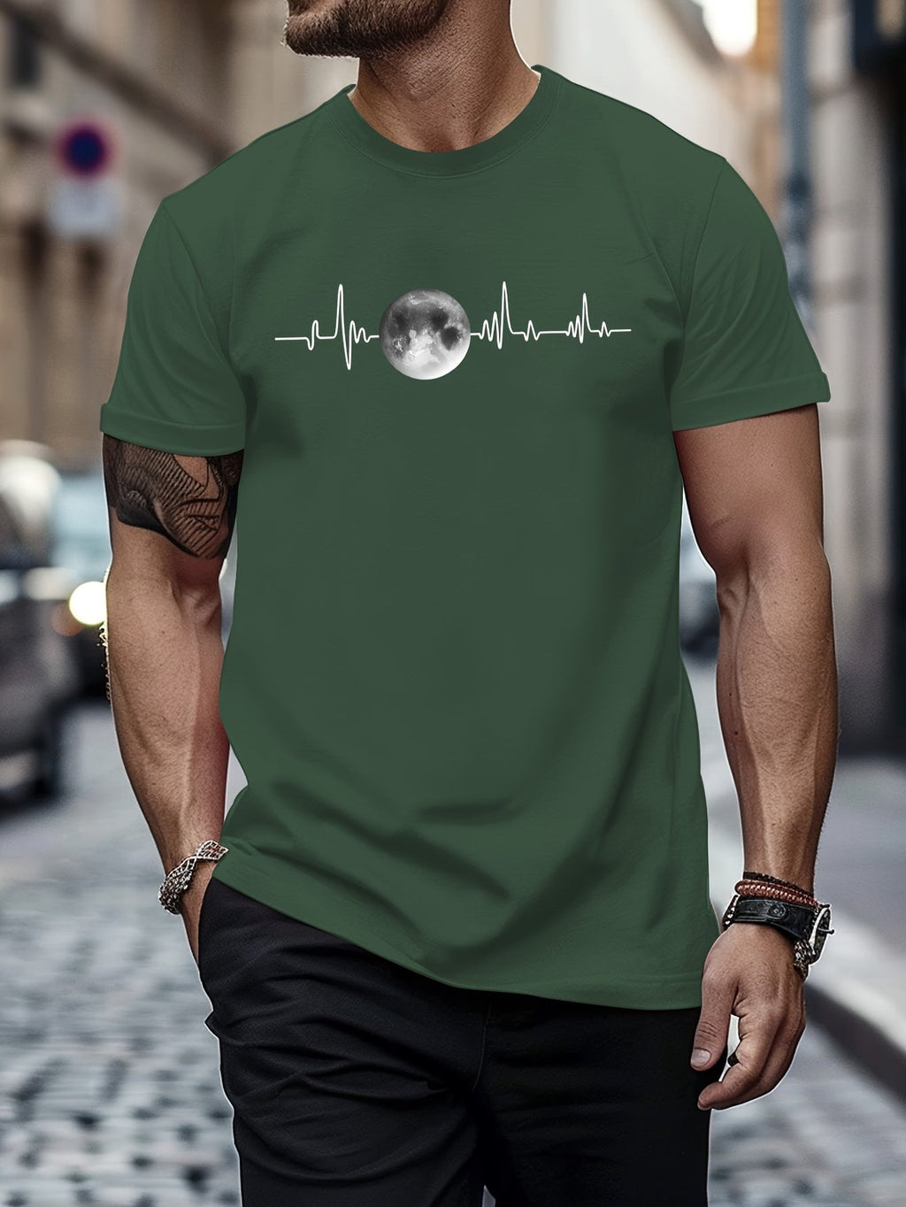Men's Planet Print Drop Shoulder T-shirt