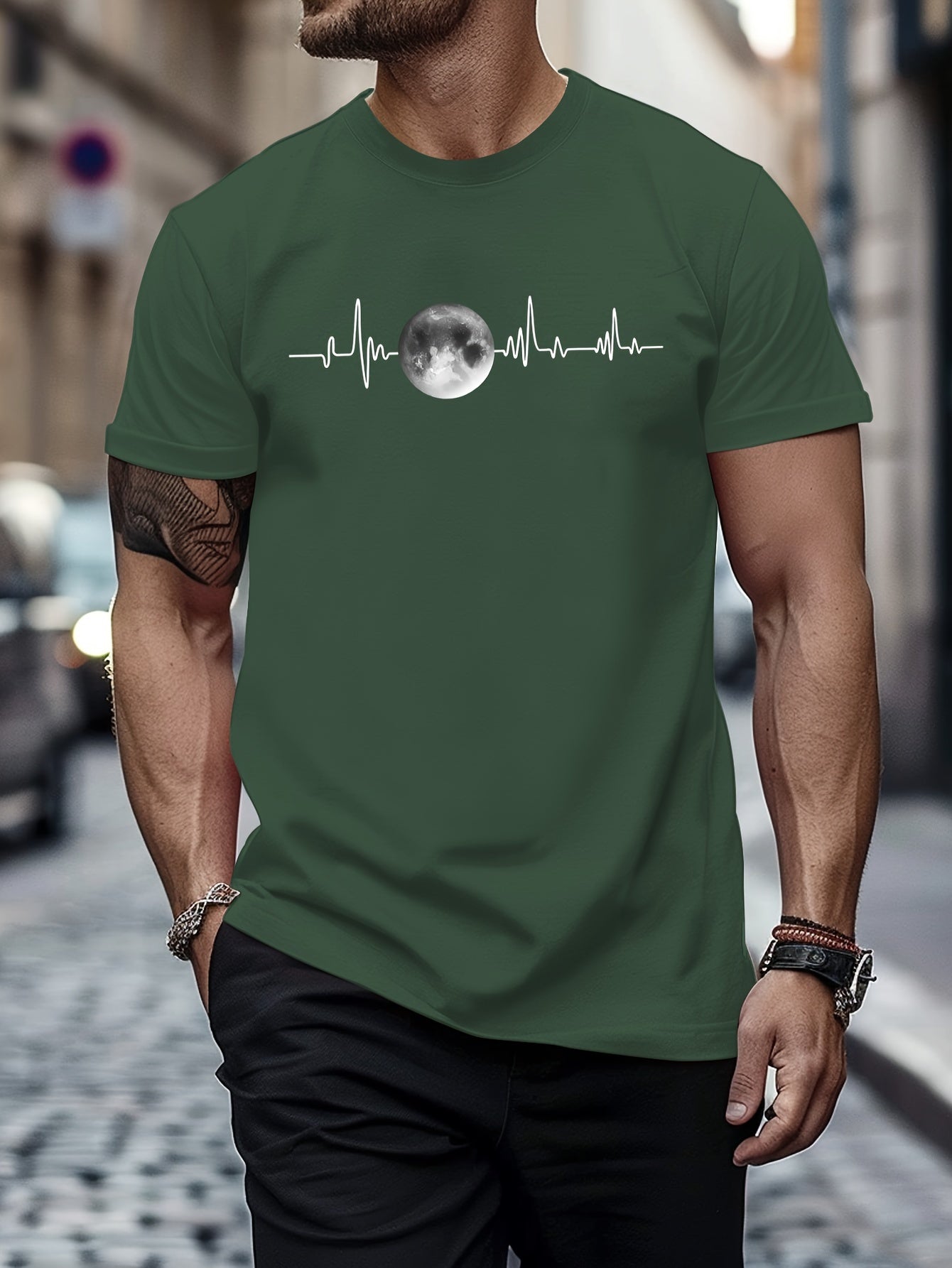 Men's Planet Print Drop Shoulder T-shirt