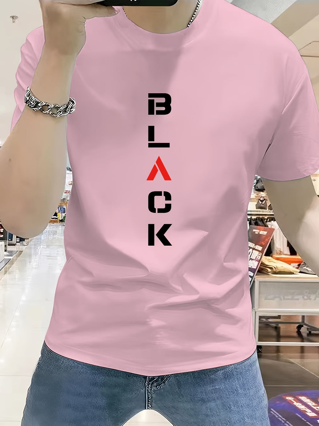 Men'S Trendy Letter Print Comfortable And Soft Regular Fit T-Shirt